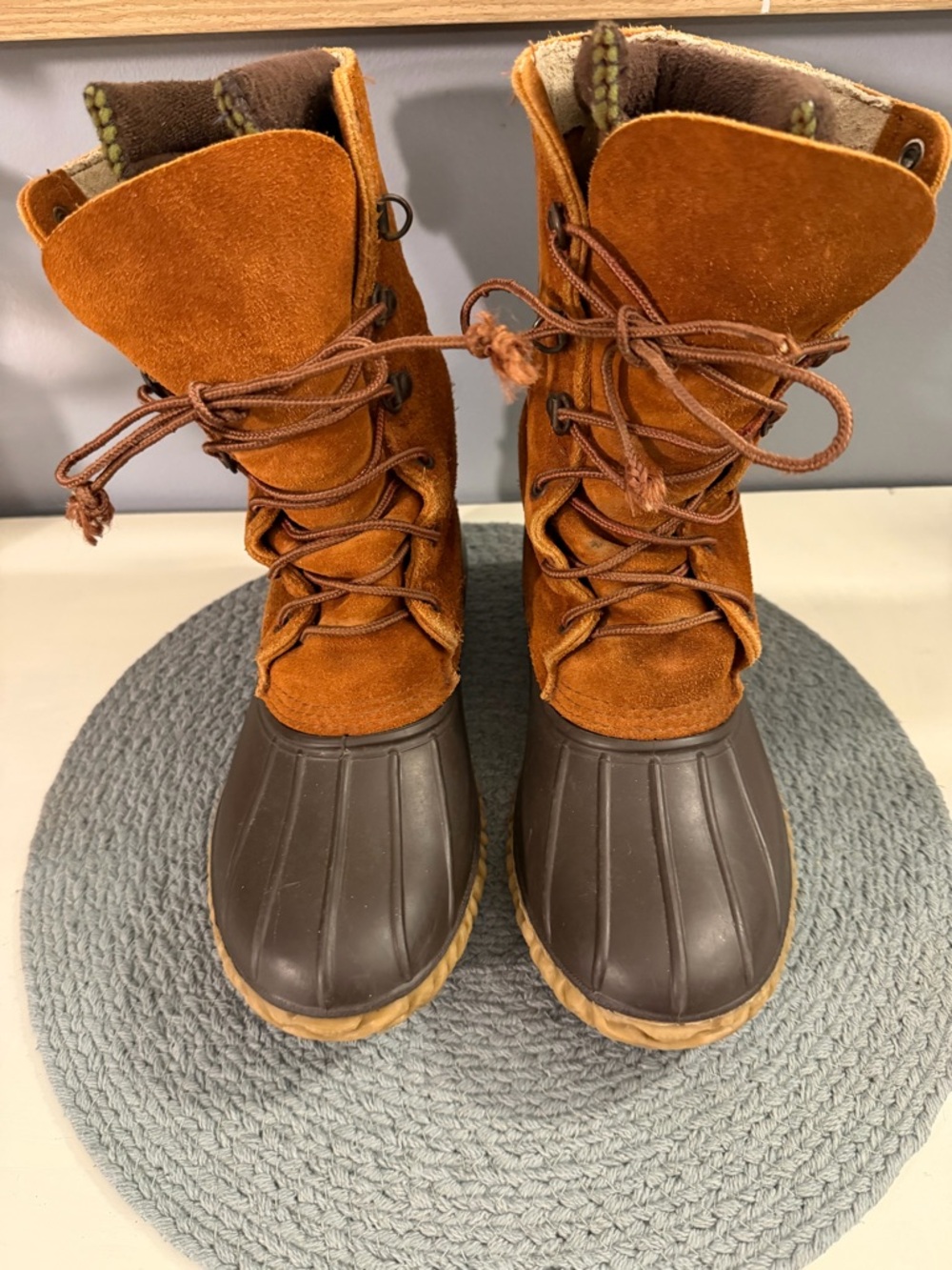 Vintage Lacrosses Women's Rust Suede Duck Boots - Unbranded